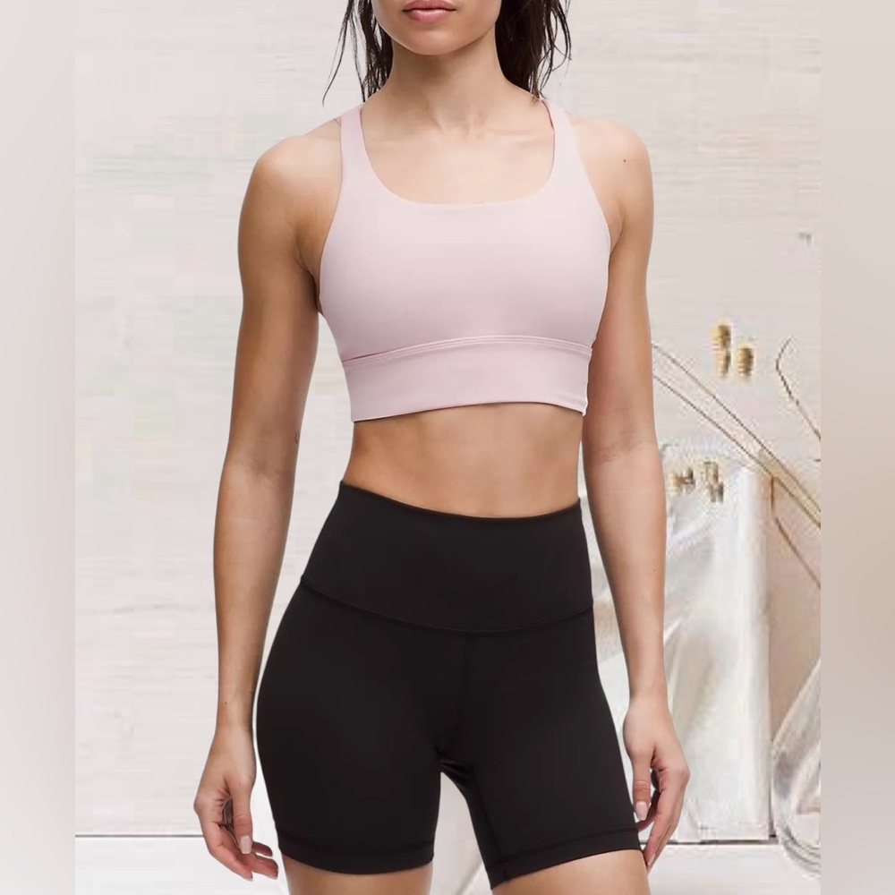 NEW Lululemon 2023 Energy Longline Bra Sz. 8 Medium Support B/C Cup - Flush Pink